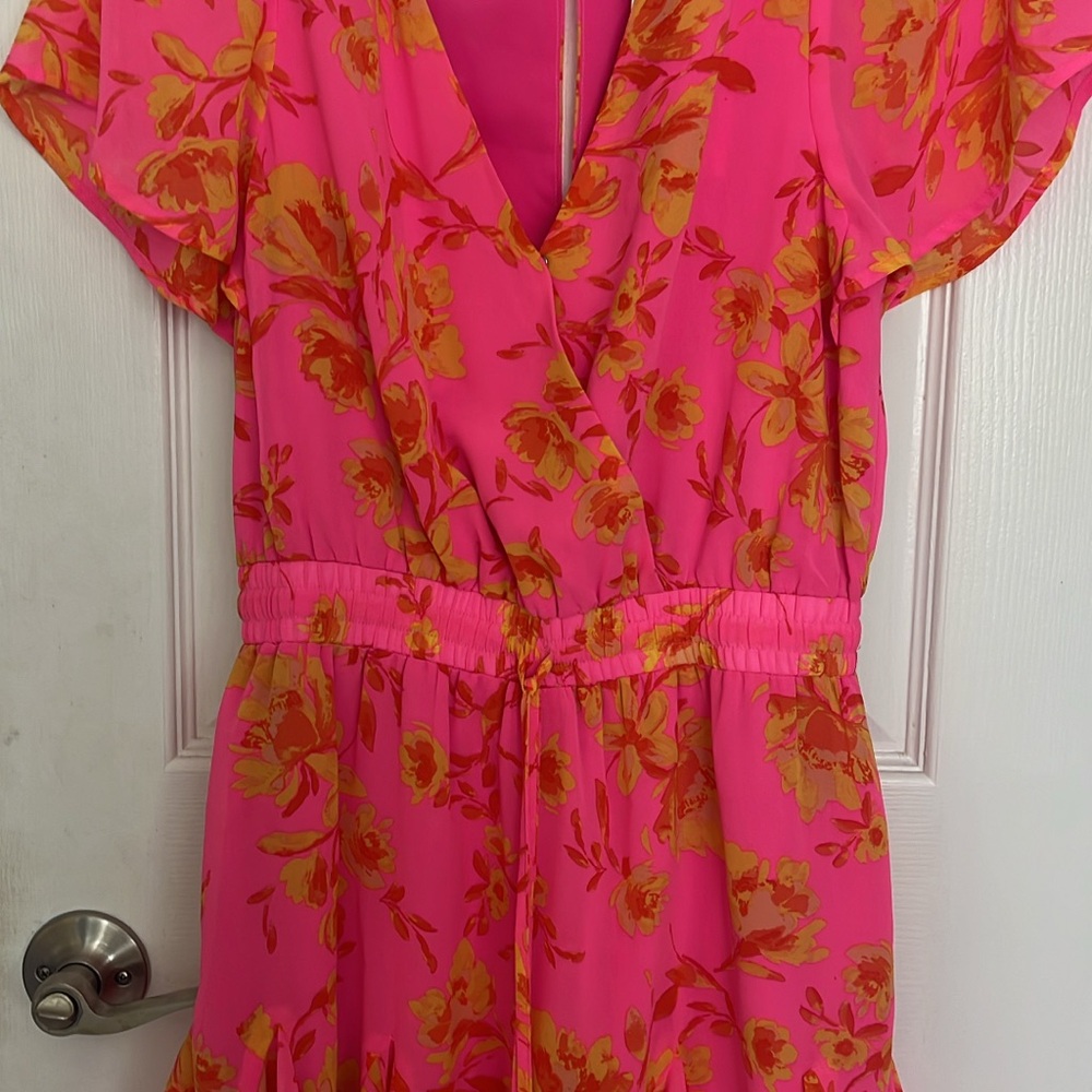 Floral Pink and Orange Dress